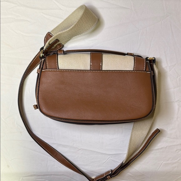 Nine West Brown and Cream Crossbody Bag with Adjustable Strap - Picture 5 of 13